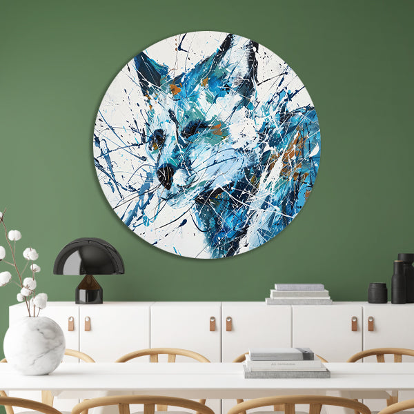 Abstract schilderij van een dynamische vos forex muurcirkel