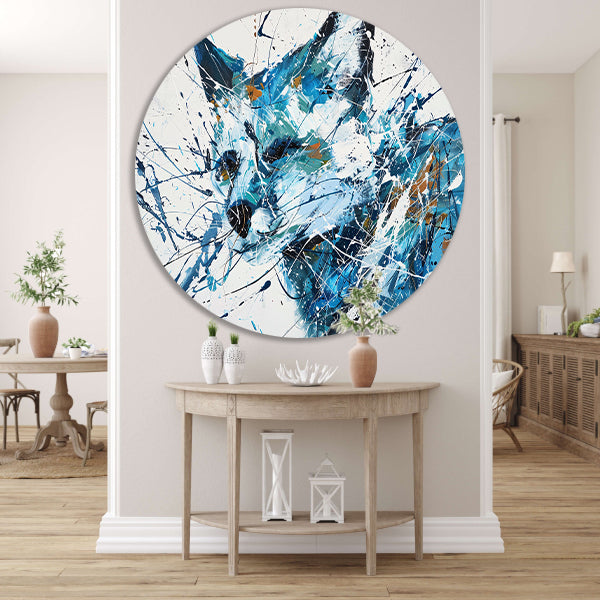 Abstract schilderij van een dynamische vos forex muurcirkel