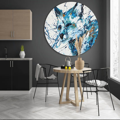 Abstract schilderij van een dynamische vos forex muurcirkel