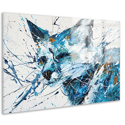 Abstract schilderij van een dynamische vos acrylglas