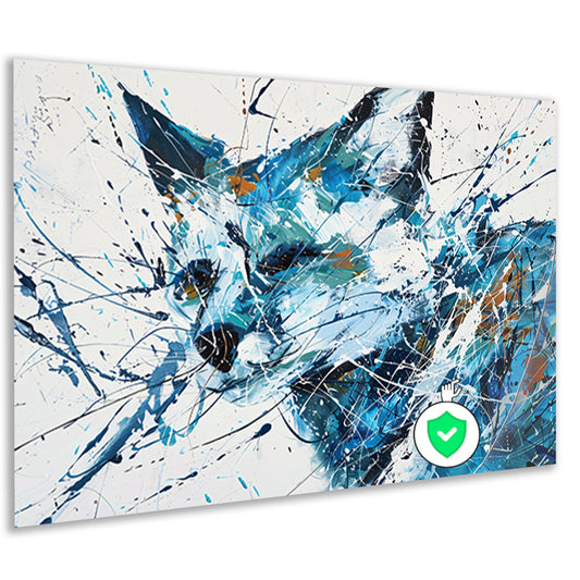 Abstract schilderij van een dynamische vos poster