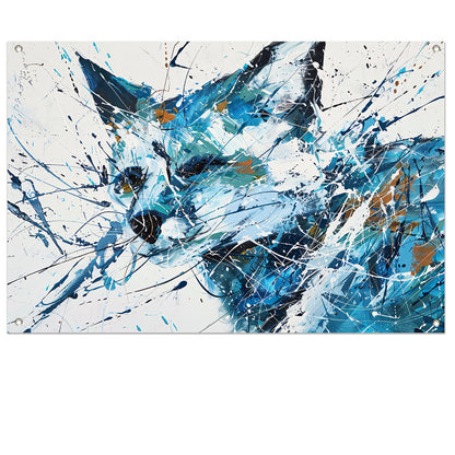 Abstract schilderij van een dynamische vos tuinposter