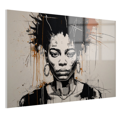 Abstract Portret van een Vrouw in Monochrome Tinten acrylglas