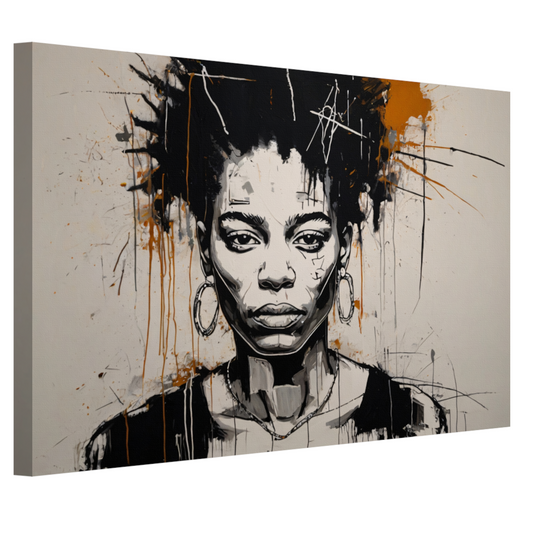 Abstract Portret van een Vrouw in Monochrome Tinten canvas
