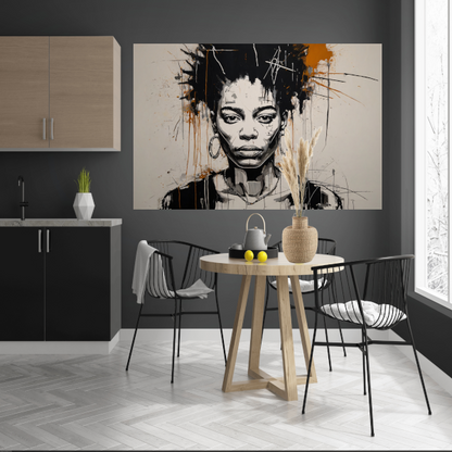 Abstract Portret van een Vrouw in Monochrome Tinten acrylglas