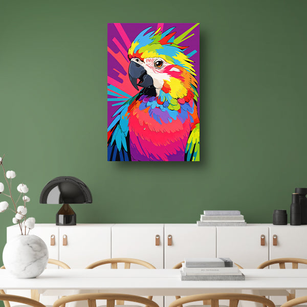 Kleurrijke papegaai in moderne popart stijl poster