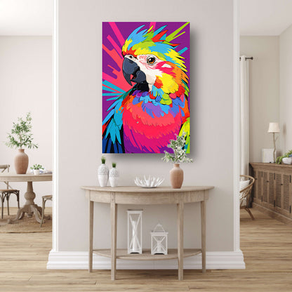 Kleurrijke papegaai in moderne popart stijl poster