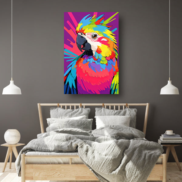 Kleurrijke papegaai in moderne popart stijl poster