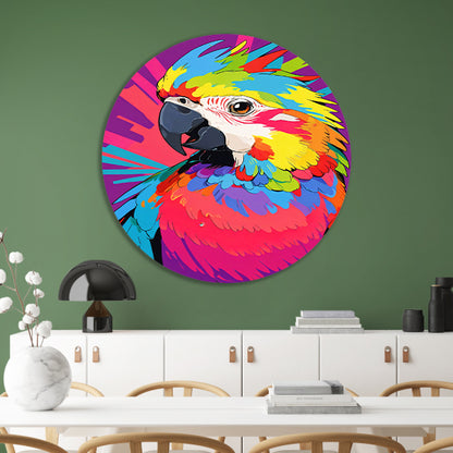 Kleurrijke papegaai in moderne popart stijl forex muurcirkel