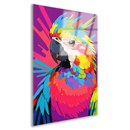 Kleurrijke papegaai in moderne popart stijl acrylglas