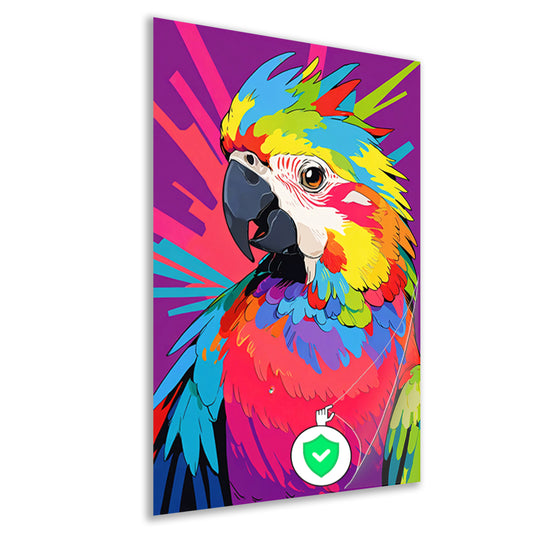 Kleurrijke papegaai in moderne popart stijl poster