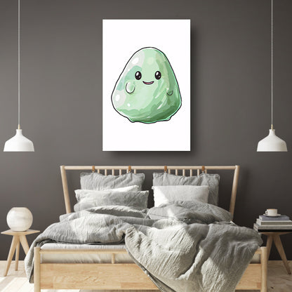 Schattig groen karakter met grote ogen canvas