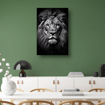 Portret van een statige leeuw poster