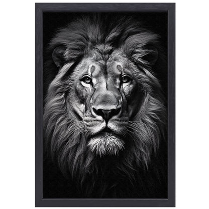 Portret van een statige leeuw canvas met baklijst