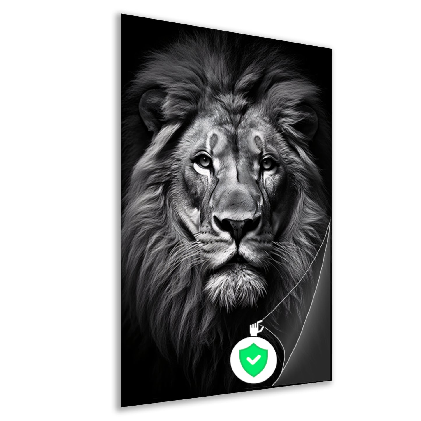Portret van een statige leeuw poster