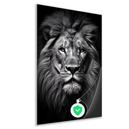 Portret van een statige leeuw poster