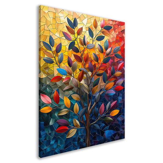 Abstract Kleurrijk Boom in Herfsttinten canvas