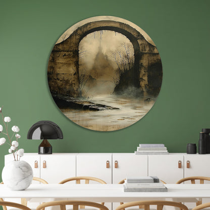 Mystiek verlaten landschap met oude brug forex muurcirkel