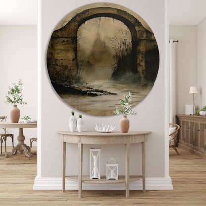 Mystiek verlaten landschap met oude brug forex muurcirkel