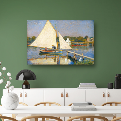 Kanovaarders in de buurt van Argenteuil - Claude Monet canvas met baklijst
