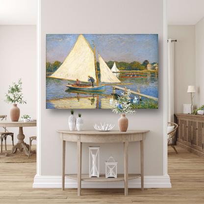 Kanovaarders in de buurt van Argenteuil - Claude Monet canvas met baklijst