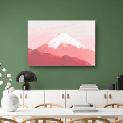 Kalme berg in zachte roze tinten poster
