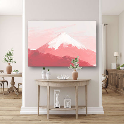 Kalme berg in zachte roze tinten canvas