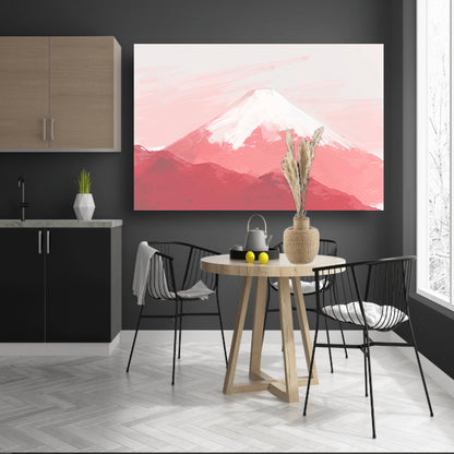 Kalme berg in zachte roze tinten poster