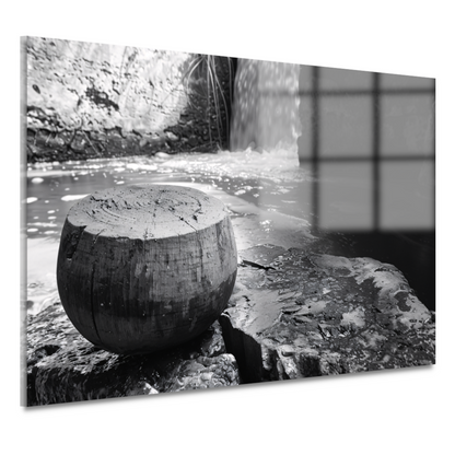 Klassieke waterval in zwart-wit acrylglas