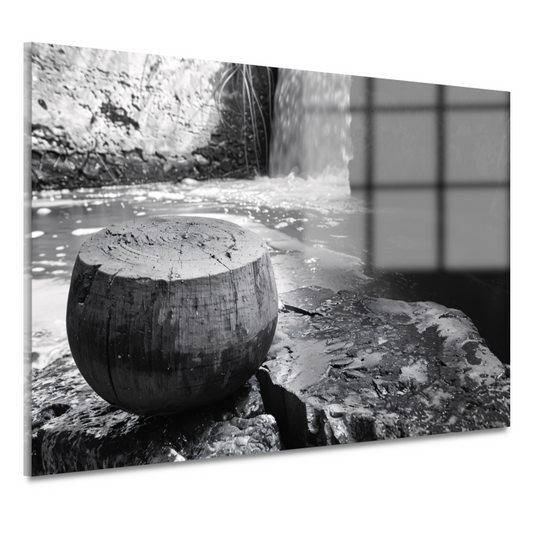 Klassieke waterval in zwart-wit acrylglas