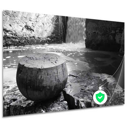Klassieke waterval in zwart-wit poster