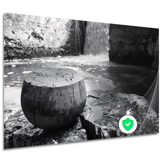 Klassieke waterval in zwart-wit poster