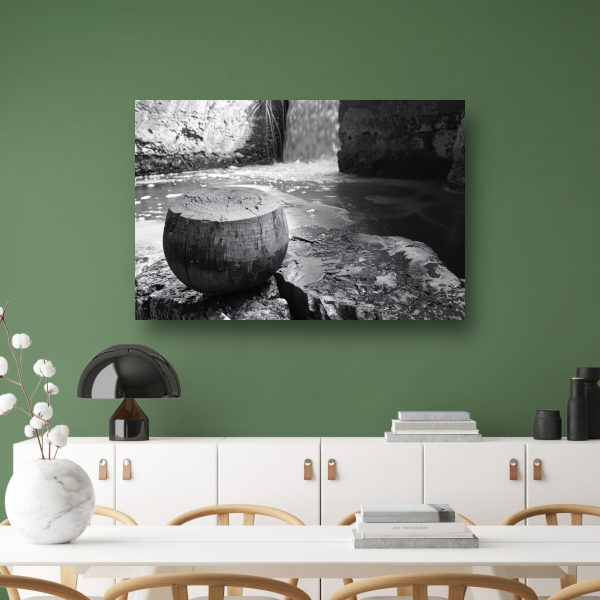 Klassieke waterval in zwart-wit poster