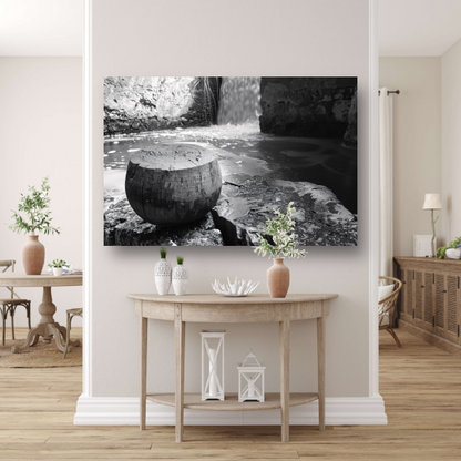 Klassieke waterval in zwart-wit canvas