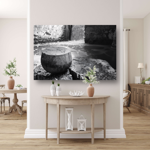 Klassieke waterval in zwart-wit poster