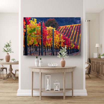 Wijngaard in Herfsttinten Panorama canvas