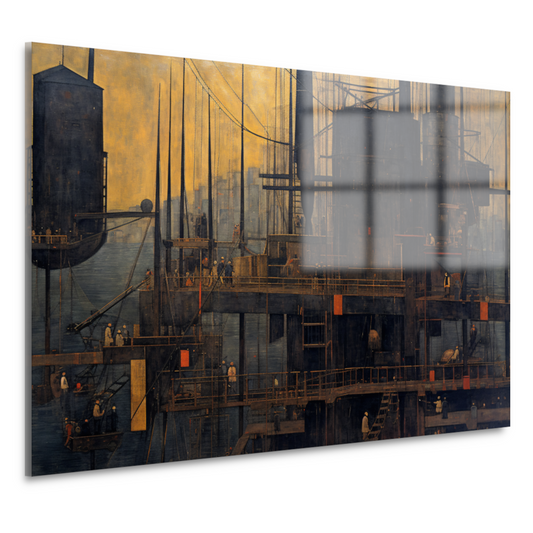 Wolkenkrabber in lijnenspel acrylglas