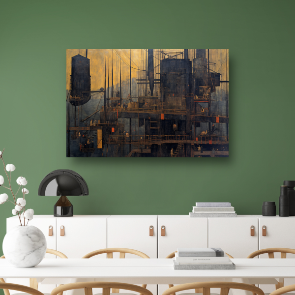 Wolkenkrabber in lijnenspel acrylglas