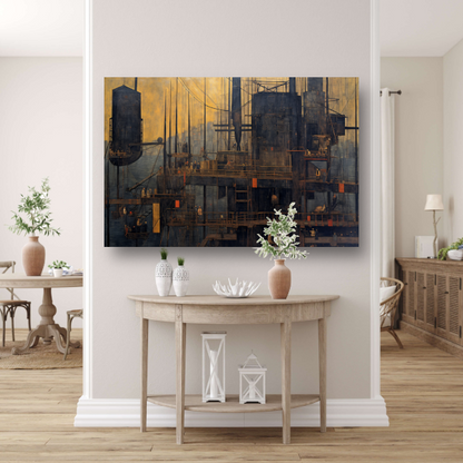 Wolkenkrabber in lijnenspel acrylglas