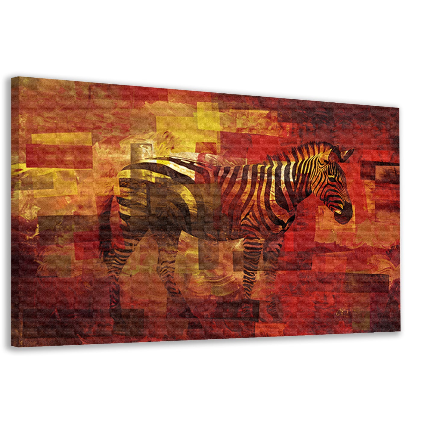 Kleurrijk abstract schilderij van een zebra canvas