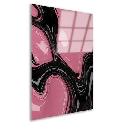 Roze en Zwart Dynamisch Abstract Ontwerp acrylglas