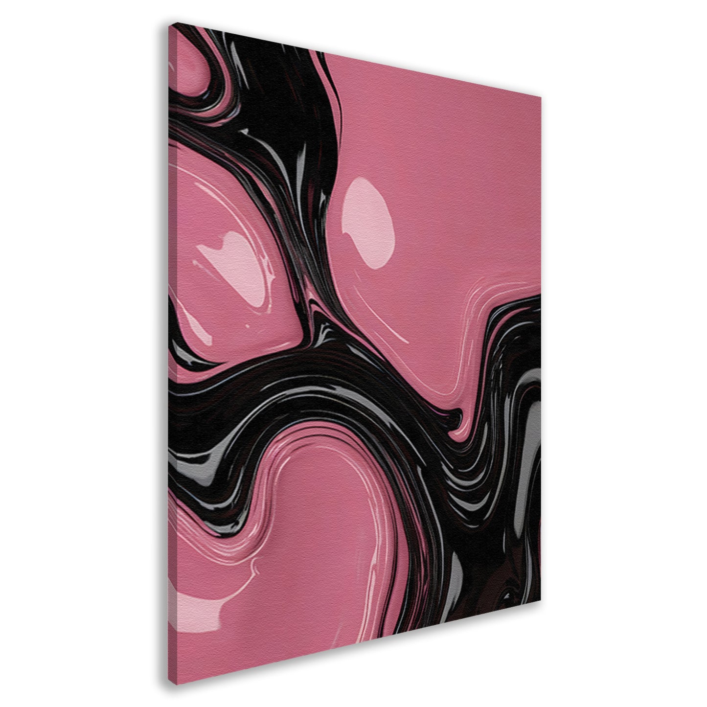 Roze en Zwart Dynamisch Abstract Ontwerp canvas