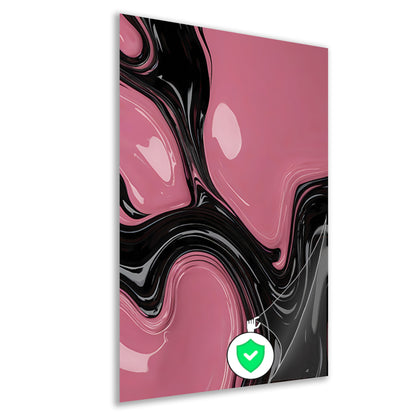 Roze en Zwart Dynamisch Abstract Ontwerp poster