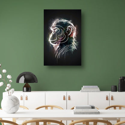 Abstracte aap lijnenspel in kleur poster