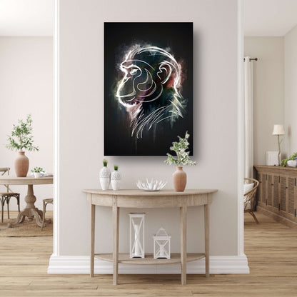 Abstracte aap lijnenspel in kleur poster