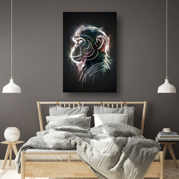 Abstracte aap lijnenspel in kleur poster