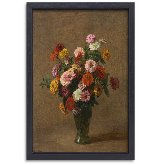 Zinnias - Henri Fantin-Latour canvas met baklijst