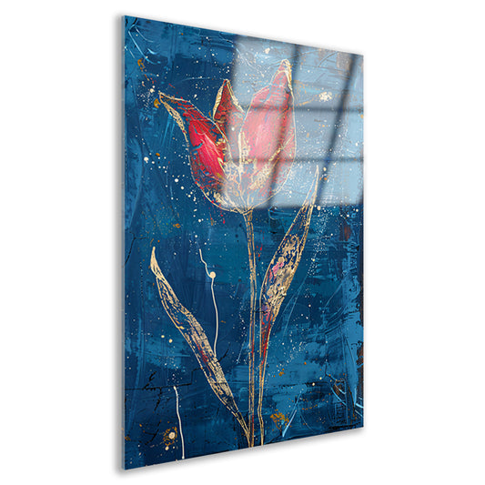 Abstract schilderij van dynamische tulp acrylglas