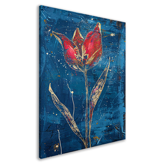 Abstract schilderij van dynamische tulp canvas