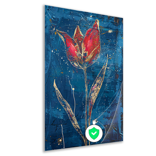 Abstract schilderij van dynamische tulp poster